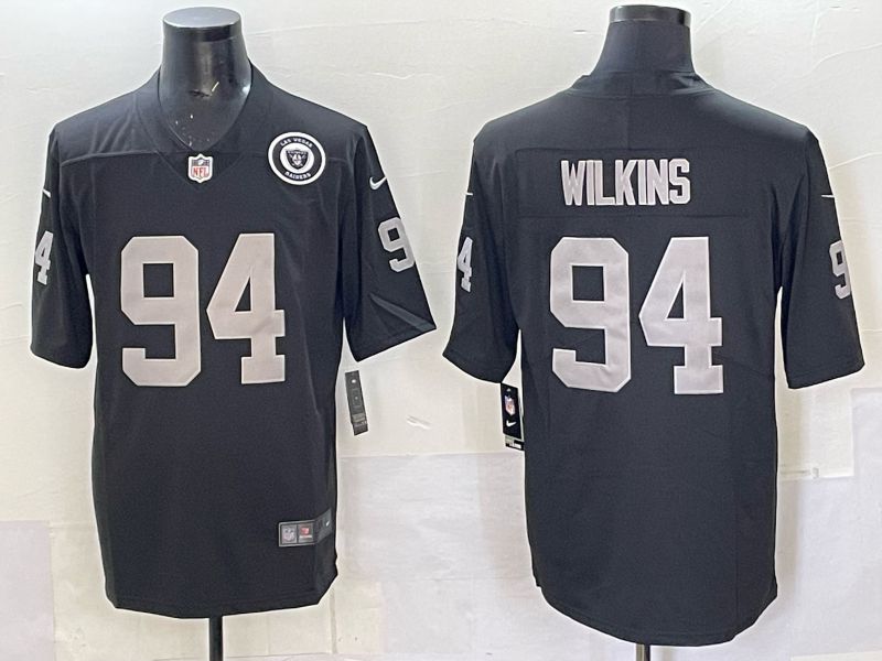 Men 2025 Nike Oakland Raiders 94 Wilkins black Limited NFL Jersey style 04
